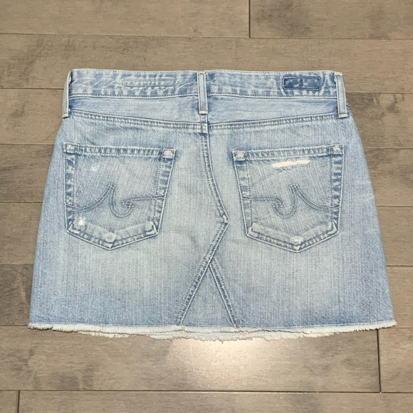 AG Adriano Goldschmied Vintage Denim Box Skirt - 28Y Destroyed - 27 - Picture 3 of 6